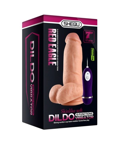 SHEQU RED EAGLE DILDO VIBRADOR CON CONTROL REMOTO 17 CM SHEQU RED EAGLE DILDO VIBRADOR CON CONTROL REMOTO 17 CM