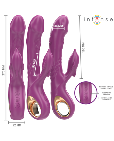 INTENSE HALLE VIBRADOR MULTIFUNCION CON LENGUA ESTIMULADORA EN FORMA DE DELFIN MORADO INTENSE HALLE VIBRADOR MULTIFUNCION CON LENGUA ESTIMULADORA EN FORMA DE DELFIN MORADO