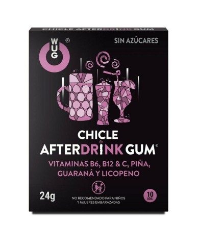 WUG GUM AFTER DRINK CHICLE RESACA 10 UNIDADES