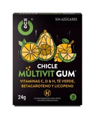 WUG GUM MULTIVIT CHICLE VITAMINA C H D BETACAROTENO LICOPENO Y Te VERDE 10 UNIDADES