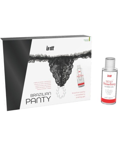 INTT RELEASES PANTY BRASILENA NEGRA CON PERLAS Y GEL LUBRICANTE 50 ML INTT RELEASES PANTY BRASILENA NEGRA CON PERLAS Y GEL LUBRICANTE 50 ML