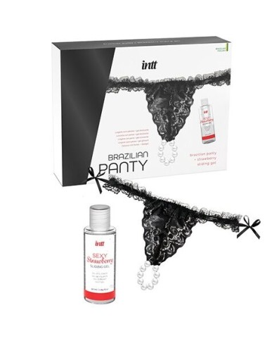 INTT RELEASES PANTY BRASILENA NEGRA CON PERLAS Y GEL LUBRICANTE 50 ML INTT RELEASES PANTY BRASILENA NEGRA CON PERLAS Y GEL LUBRICANTE 50 ML