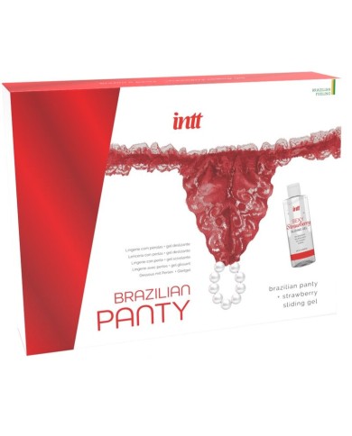 INTT RELEASES PANTY BRASILENO ROJA CON PERLAS Y GEL LUBRICANTE 50 ML INTT RELEASES PANTY BRASILENO ROJA CON PERLAS Y GEL LUBRICANTE 50 ML