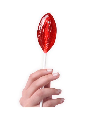 SECRETPLAY EXPOSITOR SURTIDO PIRULETAS VAGINA FRESA 40 UNIDADES