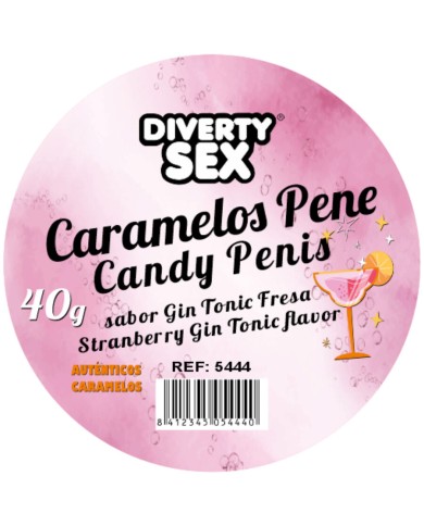 DIABLO PICANTE 20 CARAMELOS CON FORMA DE PENE CON SABOR GIN TONIC