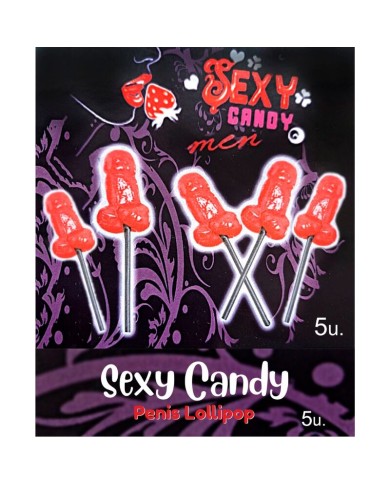 DIABLO PICANTE CAJA 5 PIRULETAS FORMA PENE CEREZA