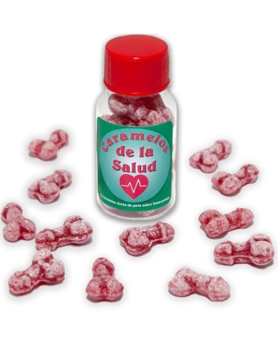 DIABLO PICANTE 12 CARAMELOS DE LA SALUD FORMA PENE FRESA CEREZA
