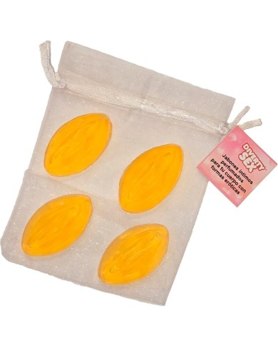 DIABLO PICANTE 4 MINI JABONES FORMA VAGINA AMARILLO