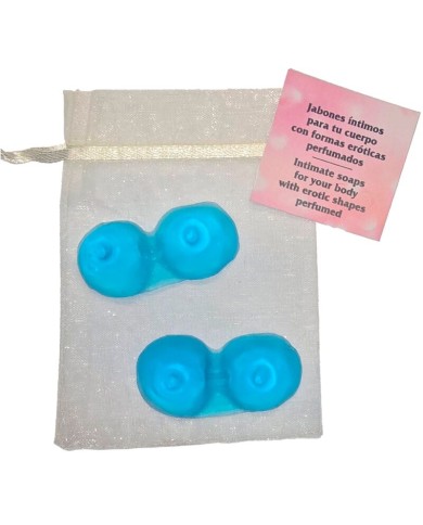 DIABLO PICANTE 2 JABONES PERFUMADOS FORMA PECHOS AZUL