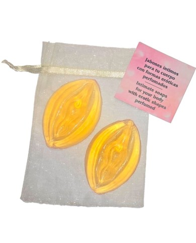DIABLO PICANTE 2 JABONES PERFUMADOS FORMA VAGINA AMARILLO