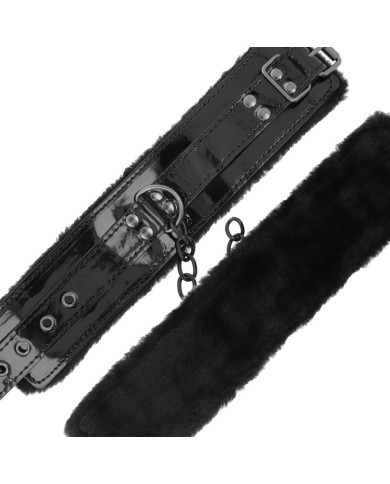 DARKNESS ESPOSAS CUERO AJUSTABLES MANOS NEGRO CON CANDADO DARKNESS ESPOSAS CUERO AJUSTABLES MANOS NEGRO CON CANDADO