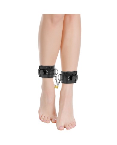 DARKNESS ESPOSAS CUERO AJUSTABLES TOBILLOS NEGRO CON CANDADO DARKNESS ESPOSAS CUERO AJUSTABLES TOBILLOS NEGRO CON CANDADO