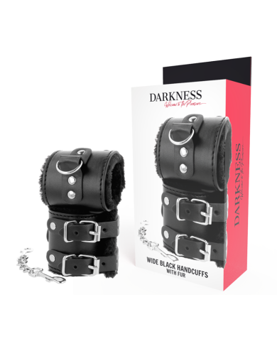DARKNESS ESPOSAS CUERO CON FORRO AJUSTABLES NEGRO DARKNESS ESPOSAS CUERO CON FORRO AJUSTABLES NEGRO