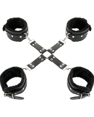 DARKNESS ESPOSAS DE CUERO PARA PIES Y MANOS NEGRO DARKNESS ESPOSAS DE CUERO PARA PIES Y MANOS NEGRO