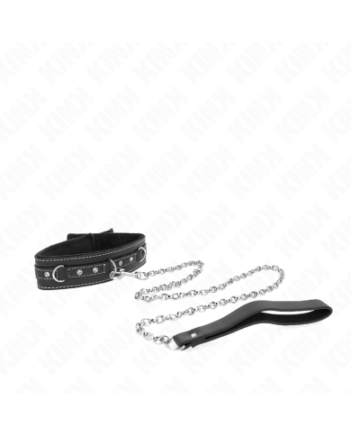 KINK COLLAR CON CORREA 105 CM DE PIEL DE PVC REMACHE DE DIAMANTES DE IMITACION 415 X 4 CM KINK COLLAR CON CORREA 105 CM DE PIEL DE PVC REMACHE DE DIAMANTES DE IMITACION 415 X 4 CM