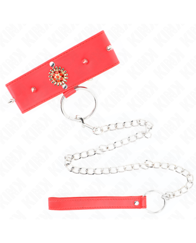 KINK COLLAR CON CORREA 65 CM CUELLO DE DIAMANTES ROJO AJUSTABLE 35 51 CM X 7 CM KINK COLLAR CON CORREA 65 CM CUELLO DE DIAMANTES ROJO AJUSTABLE 35 51 CM X 7 CM