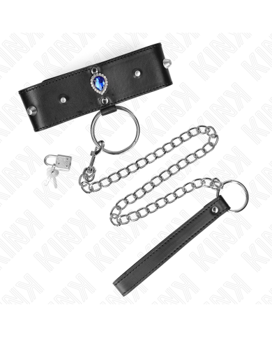 KINK COLLAR CON CORREA 65 CM CON DIAMANTES AZULES AJUSTABLE 36 43 CM X 5 CM KINK COLLAR CON CORREA 65 CM CON DIAMANTES AZULES AJUSTABLE 36 43 CM X 5 CM