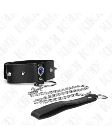 KINK COLLAR CON CORREA 65 CM CON DIAMANTES AZULES AJUSTABLE 36 43 CM X 5 CM KINK COLLAR CON CORREA 65 CM CON DIAMANTES AZULES AJUSTABLE 36 43 CM X 5 CM