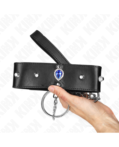KINK COLLAR CON CORREA 65 CM CON DIAMANTES AZULES AJUSTABLE 36 43 CM X 5 CM KINK COLLAR CON CORREA 65 CM CON DIAMANTES AZULES AJUSTABLE 36 43 CM X 5 CM