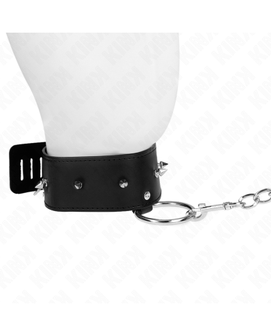 KINK COLLAR CON CORREA 65 CM CON TACHUELAS PLATEADAS MODELO 2 AJUSTABLE 36 43 CM X 5 CM KINK COLLAR CON CORREA 65 CM CON TACHUELAS PLATEADAS MODELO 2 AJUSTABLE 36 43 CM X 5 CM