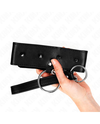 KINK COLLAR CON CORREA 65 CM CON TACHUELAS PLATEADAS MODELO 2 AJUSTABLE 36 43 CM X 5 CM KINK COLLAR CON CORREA 65 CM CON TACHUELAS PLATEADAS MODELO 2 AJUSTABLE 36 43 CM X 5 CM