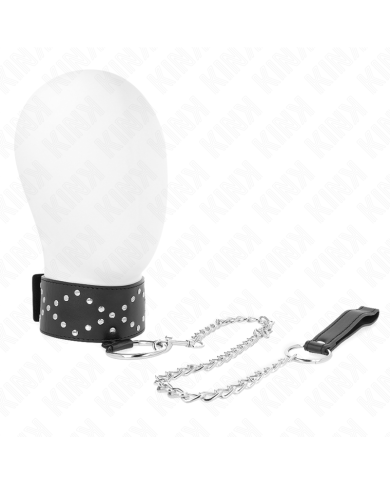 KINK COLLAR CON CORREA 65 CM CON TACHUELAS PLATEADAS MODELO 3 AJUSTABLE 36 43 CM X 5 CM KINK COLLAR CON CORREA 65 CM CON TACHUELAS PLATEADAS MODELO 3 AJUSTABLE 36 43 CM X 5 CM