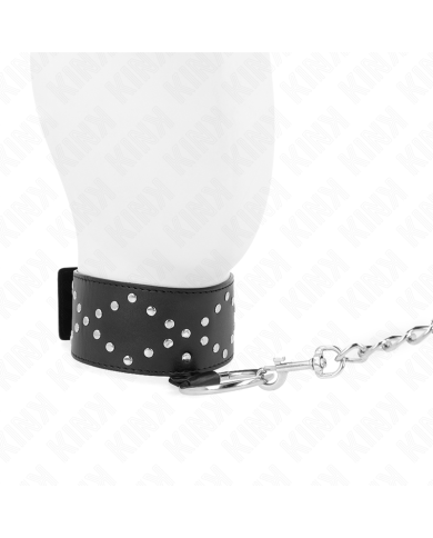 KINK COLLAR CON CORREA 65 CM CON TACHUELAS PLATEADAS MODELO 3 AJUSTABLE 36 43 CM X 5 CM KINK COLLAR CON CORREA 65 CM CON TACHUELAS PLATEADAS MODELO 3 AJUSTABLE 36 43 CM X 5 CM