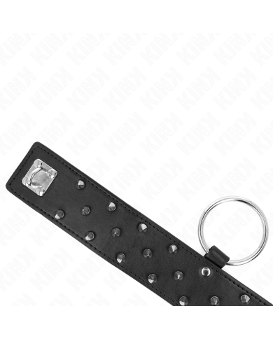 KINK COLLAR CON CORREA 65 CM CON TACHUELAS PLATEADAS MODELO 5 AJUSTABLE 36 43 CM X 5 CM KINK COLLAR CON CORREA 65 CM CON TACHUELAS PLATEADAS MODELO 5 AJUSTABLE 36 43 CM X 5 CM