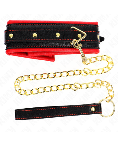 KINK COLLAR CON CORREA ESPONJA IMITACION CUERO MODELO 2 AJUSTABLE 37 54 CM X 3 CM