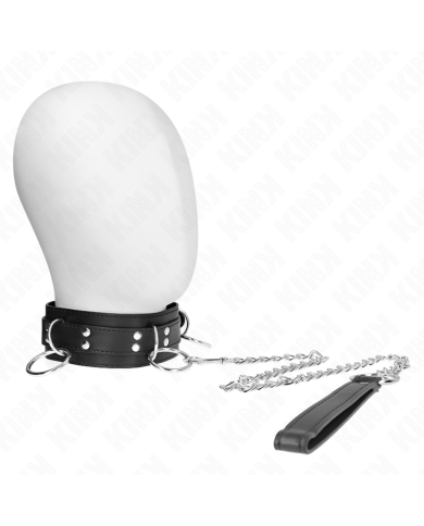 KINK COLLAR CON CORREA 80 CM ESCLAVITUD 3 ANILLOS 53 X 5 CM