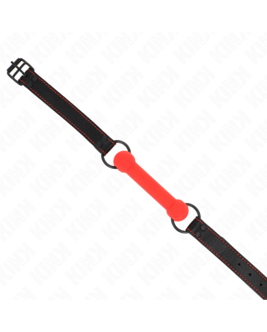 KINK MORDAZA FORMA DE HUESO CON CORREA POLIPIEL ROJO AJUSTABLE 41 57 CM KINK MORDAZA FORMA DE HUESO CON CORREA POLIPIEL ROJO AJUSTABLE 41 57 CM