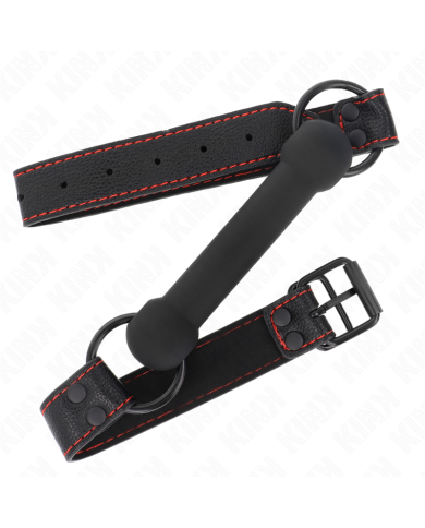 KINK MORDAZA FORMA DE HUESO CON CORREA POLIPIEL NEGRO AJUSTABLE 41 57 CM KINK MORDAZA FORMA DE HUESO CON CORREA POLIPIEL NEGRO AJUSTABLE 41 57 CM