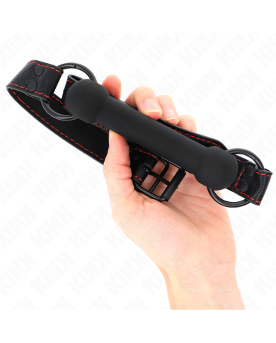 KINK MORDAZA FORMA DE HUESO CON CORREA POLIPIEL NEGRO AJUSTABLE 41 57 CM KINK MORDAZA FORMA DE HUESO CON CORREA POLIPIEL NEGRO AJUSTABLE 41 57 CM