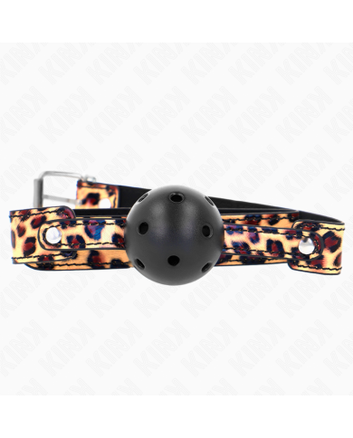 KINK MORDAZA DE BOLA 45 CM TRANSPIRABLE LEOPARDO 65 x 25 CM KINK MORDAZA DE BOLA 45 CM TRANSPIRABLE LEOPARDO 65 x 25 CM