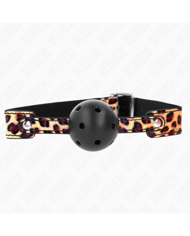 KINK MORDAZA DE BOLA 45 CM TRANSPIRABLE LEOPARDO 65 x 25 CM KINK MORDAZA DE BOLA 45 CM TRANSPIRABLE LEOPARDO 65 x 25 CM