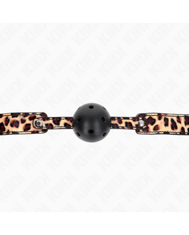 KINK MORDAZA DE BOLA 45 CM TRANSPIRABLE LEOPARDO 65 x 25 CM KINK MORDAZA DE BOLA 45 CM TRANSPIRABLE LEOPARDO 65 x 25 CM