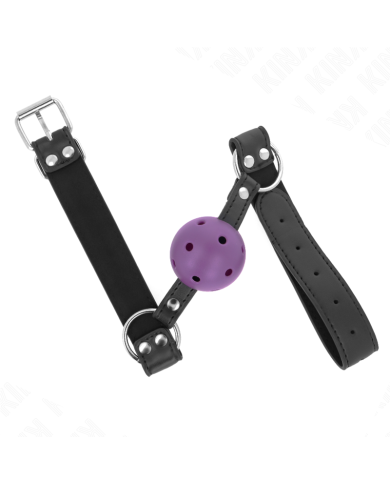 KINK MORDAZA DE BOLA 4 CM TRANSPIRABLE CON DOBLE REMACHE MORADO 62 x 25 CM AJUSTABLE 42 58 CM KINK MORDAZA DE BOLA 4 CM TRANSPIRABLE CON DOBLE REMACHE MORADO 62 x 25 CM AJUSTABLE 42 58 CM