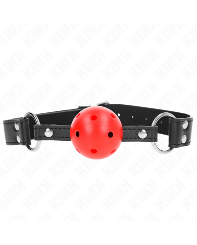 KINK MORDAZA DE BOLA 4 CM TRANSPIRABLE CON DOBLE REMACHE DE CUERO 62 x 25 CM AJUSTABLE 42 58 CM KINK MORDAZA DE BOLA 4 CM TRANSPIRABLE CON DOBLE REMACHE DE CUERO 62 x 25 CM AJUSTABLE 42 58 CM