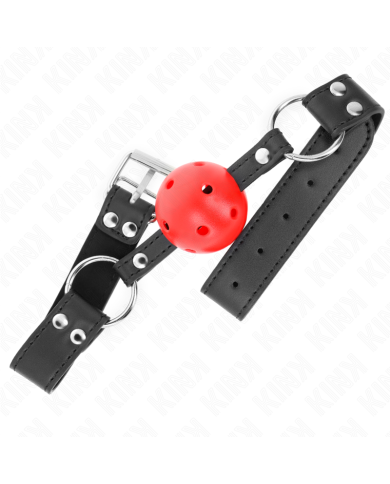 KINK MORDAZA DE BOLA 4 CM TRANSPIRABLE CON DOBLE REMACHE DE CUERO 62 x 25 CM AJUSTABLE 42 58 CM KINK MORDAZA DE BOLA 4 CM TRANSPIRABLE CON DOBLE REMACHE DE CUERO 62 x 25 CM AJUSTABLE 42 58 CM