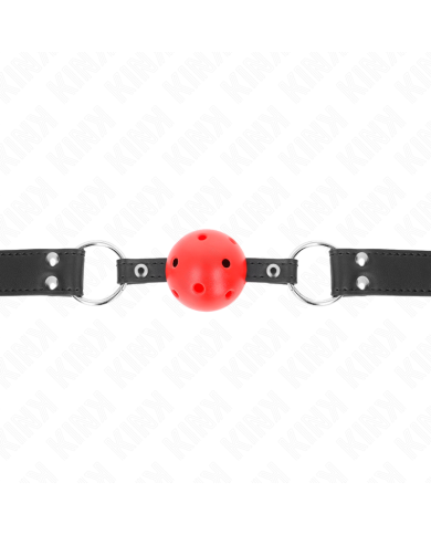 KINK MORDAZA DE BOLA 4 CM TRANSPIRABLE CON DOBLE REMACHE DE CUERO 62 x 25 CM AJUSTABLE 42 58 CM KINK MORDAZA DE BOLA 4 CM TRANSPIRABLE CON DOBLE REMACHE DE CUERO 62 x 25 CM AJUSTABLE 42 58 CM