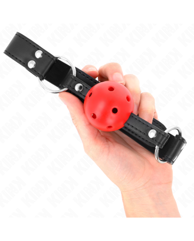KINK MORDAZA DE BOLA 4 CM TRANSPIRABLE CON DOBLE REMACHE DE CUERO 62 x 25 CM AJUSTABLE 42 58 CM KINK MORDAZA DE BOLA 4 CM TRANSPIRABLE CON DOBLE REMACHE DE CUERO 62 x 25 CM AJUSTABLE 42 58 CM
