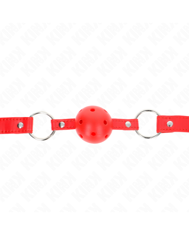 KINK MORDAZA DE BOLA 4 CM TRANSPIRABLE CON DOBLE REMACHE MODELO 1 ROJO 62 x 25 CM AJUSTABLE 42 58 CM KINK MORDAZA DE BOLA 4 CM TRANSPIRABLE CON DOBLE REMACHE MODELO 1 ROJO 62 x 25 CM AJUSTABLE 42 58 CM