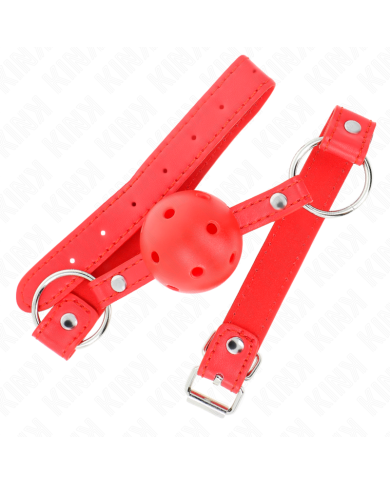 KINK MORDAZA DE BOLA 4 CM TRANSPIRABLE CON DOBLE REMACHE MODELO 1 ROJO 62 x 25 CM AJUSTABLE 42 58 CM KINK MORDAZA DE BOLA 4 CM TRANSPIRABLE CON DOBLE REMACHE MODELO 1 ROJO 62 x 25 CM AJUSTABLE 42 58 CM