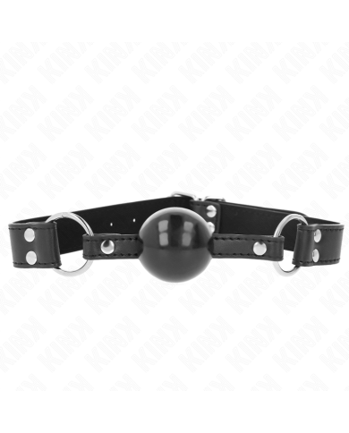 KINK MORDAZA DE BOLA 4 CM SUAVE Y SOLIDA CON CORREA DE POLIPIEL 62 x 25 CM AJUSTABLE 42 58 CM KINK MORDAZA DE BOLA 4 CM SUAVE Y SOLIDA CON CORREA DE POLIPIEL 62 x 25 CM AJUSTABLE 42 58 CM