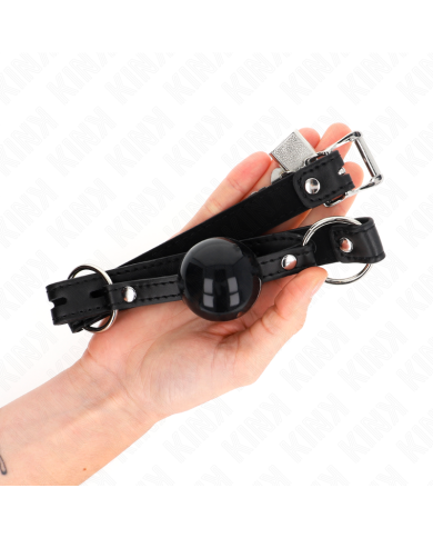 KINK MORDAZA DE BOLA 4 CM TPE CON CANDADO NEGRO 60 x 2 CM KINK MORDAZA DE BOLA 4 CM TPE CON CANDADO NEGRO 60 x 2 CM