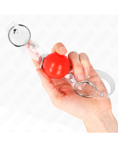 KINK MORDAZA DE BOLA ROJA DE PVC TRANSPARENTE AJUSTABLE
