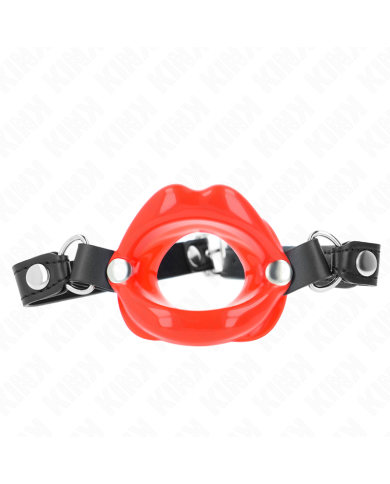 KINK MORDAZA LABIAL 8 CM CON CORREA DE POLIPIEL ROJO 63 x 2 CM AJUSTABLE 39 58 CM KINK MORDAZA LABIAL 8 CM CON CORREA DE POLIPIEL ROJO 63 x 2 CM AJUSTABLE 39 58 CM