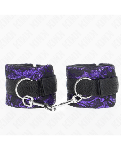 KINK MUNEQUERAS CORTAS DE ENCAJE TERCIOPELO Y UNION DE NYLON VIOLETA NEGRO 23 X 65 CM KINK MUNEQUERAS CORTAS DE ENCAJE TERCIOPELO Y UNION DE NYLON VIOLETA NEGRO 23 X 65 CM