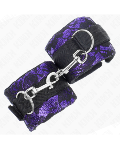 KINK MUNEQUERAS CORTAS DE ENCAJE TERCIOPELO Y UNION DE NYLON VIOLETA NEGRO 23 X 65 CM KINK MUNEQUERAS CORTAS DE ENCAJE TERCIOPELO Y UNION DE NYLON VIOLETA NEGRO 23 X 65 CM