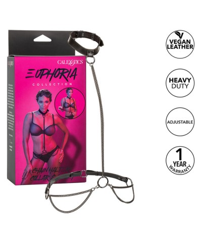 CALEXOTICS EUPHORIA COLLAR HALTER Y CORREA CON CADENA CALEXOTICS EUPHORIA COLLAR HALTER Y CORREA CON CADENA